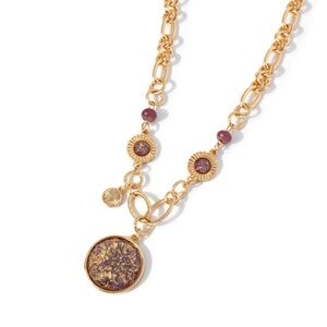 Elegant Gold and Purple Necklace